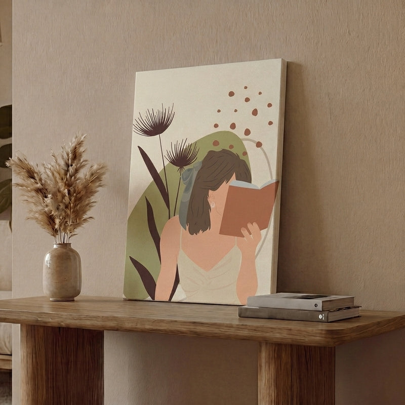 Blush & Sage Cotton Canvas Wall Painting