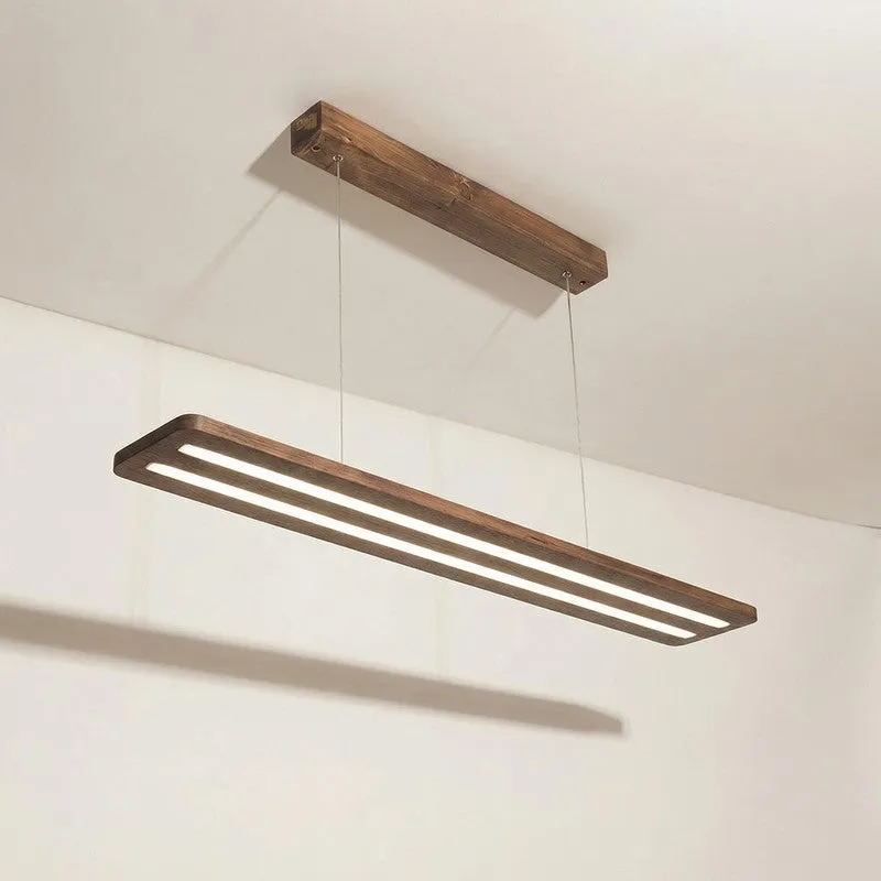 Hespera Linear LED Wooden Ceiling Lamp - Brown media 4