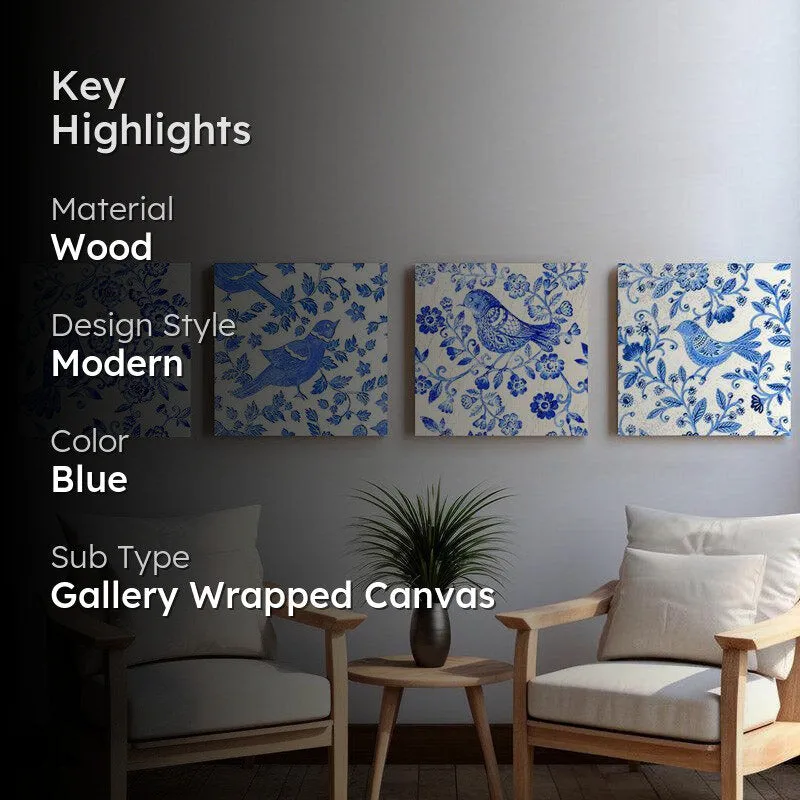 illiana Indigo Wall Art - Set of Four media 2