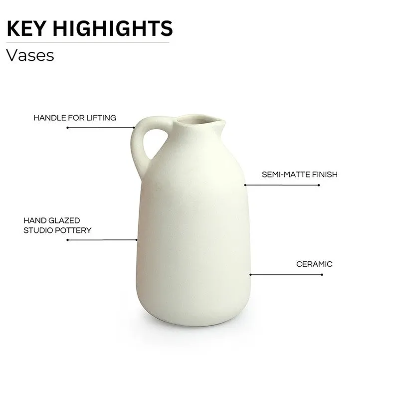 Seren Ceramic Vase - White media 4