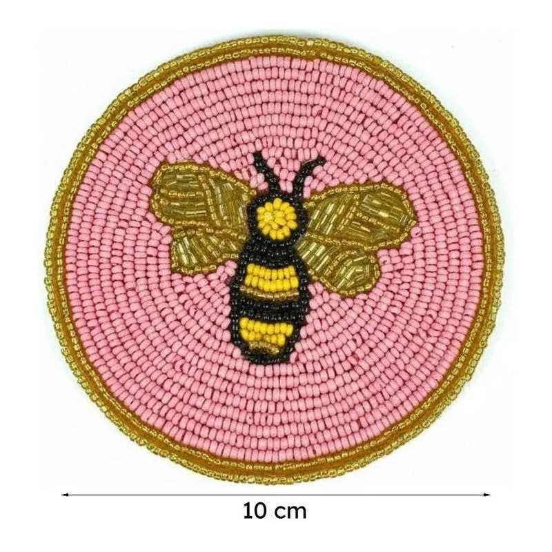 Bee Beaded Coaster (Pink) - Set Of Four media 7