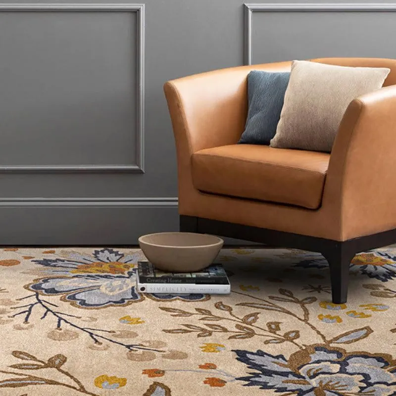 Haradrim Hand Tufted Floral Wool & Nylon Carpet - Blue media 8