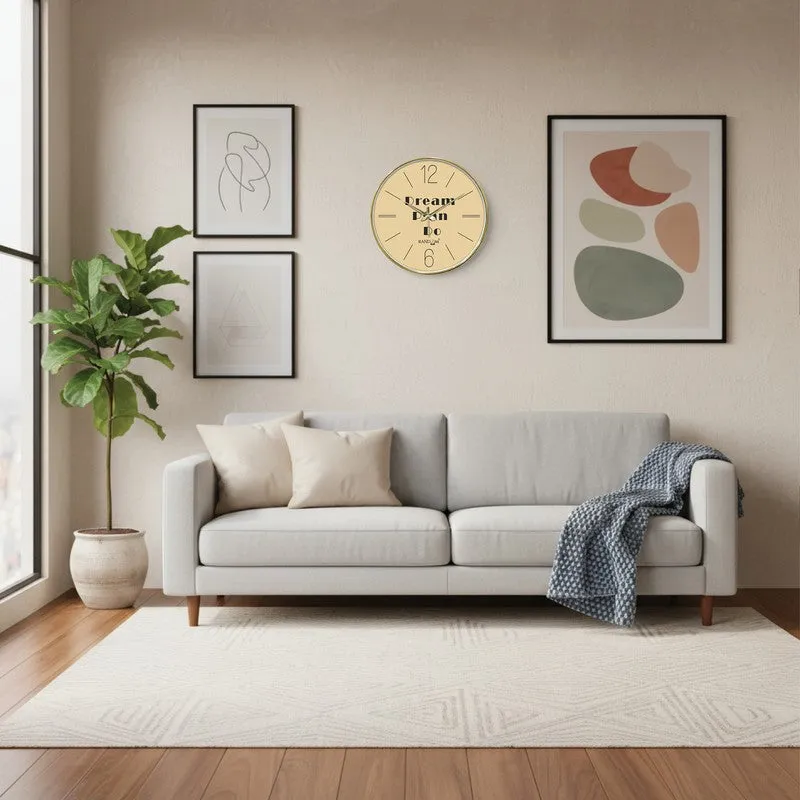 Vision Action Round Analog Wall Clock - Beige media 4