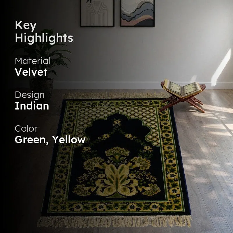 Noorara Velvet Prayer Mat - Dark Green media 2