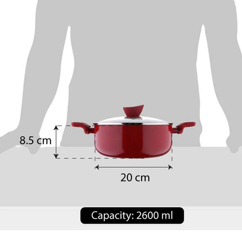 Bergner Bellini Plus Non Stick Casserole With Lid - 2500 ML media 7