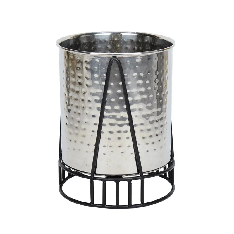 Zenva Stainless Steel Planter - Silver & Black media 3