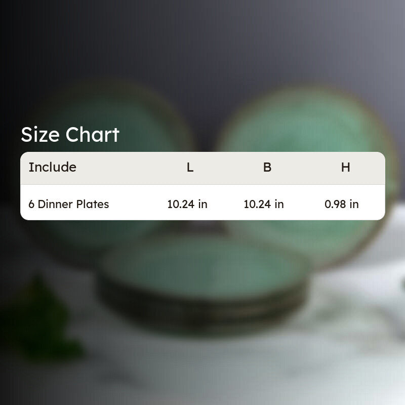 Mintora Green Ceramic Dinner Plate - Set Of Six media 5