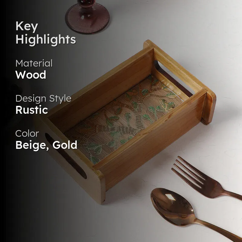 Sona Patta Wooden Serving Tray media 2