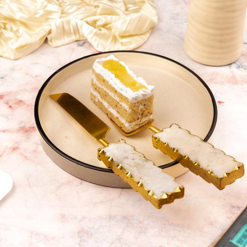 Myle Marble Cake Server & Knife