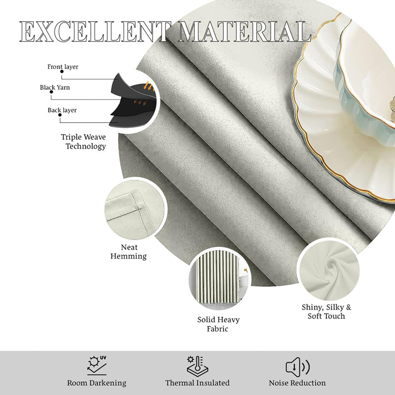 Tab Tale Flat Curtain Valance (Ivory) - Set Of Two media 4