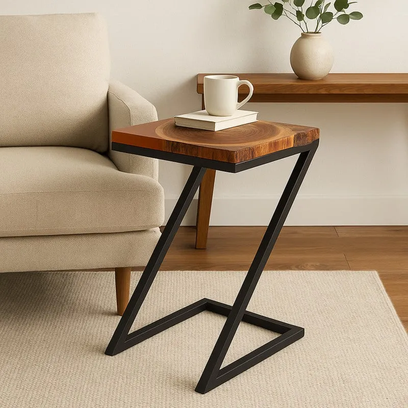 Drixon Carved Teak Wood Side Table media 1