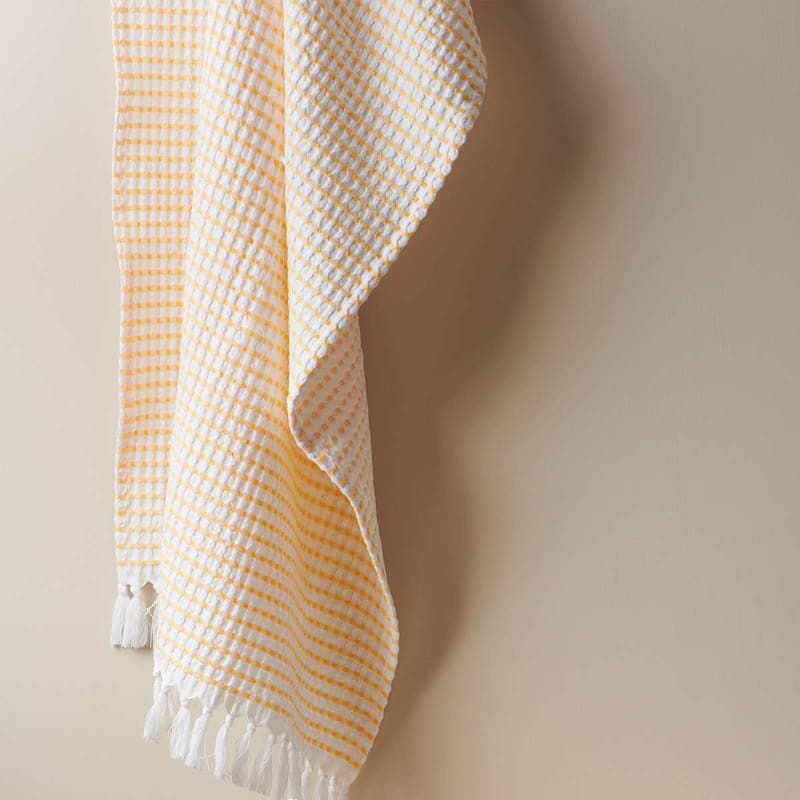 Alyssa Pebble Waffle Bath Towel - Melon media 3