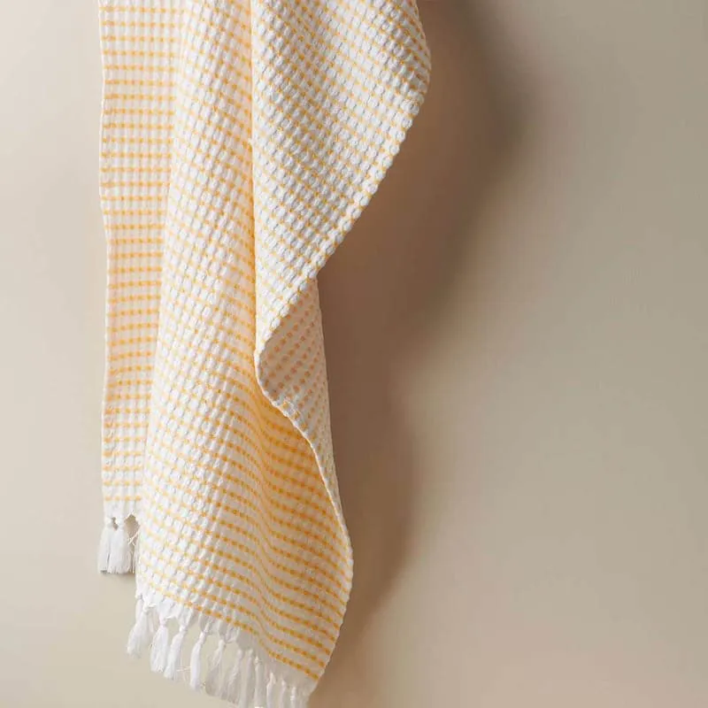 Alyssa Pebble Waffle Bath Towel - Melon media 3