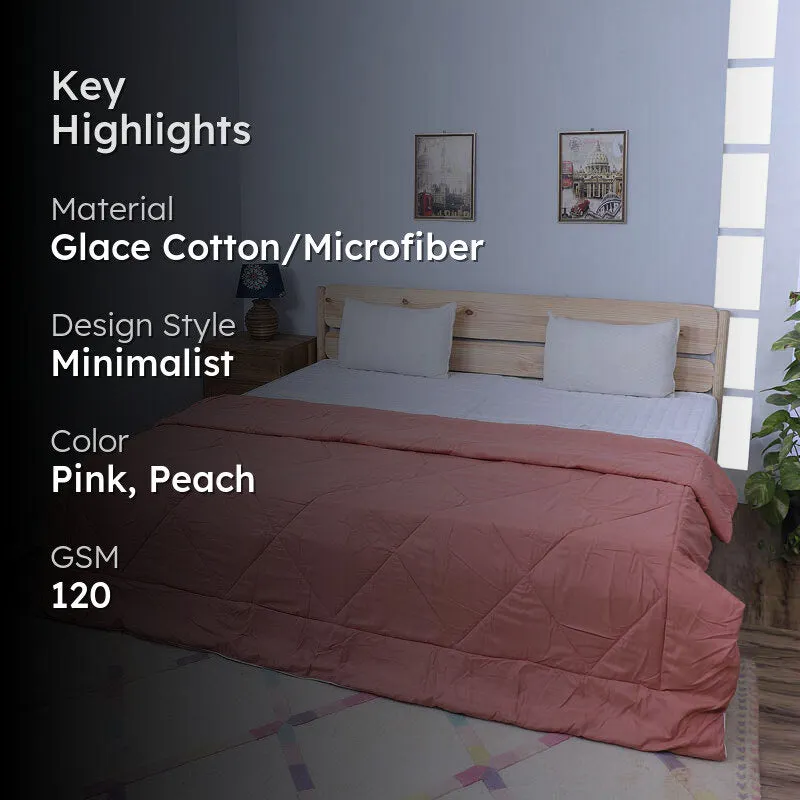 Adova Reversible Microfiber Comforter (Pink & Peach) - 120 GSM media 2