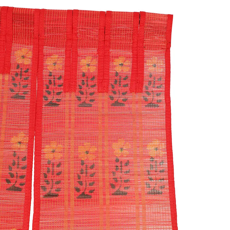 Forest Flow Three Panel Bamboo Curtain - Pink media 4