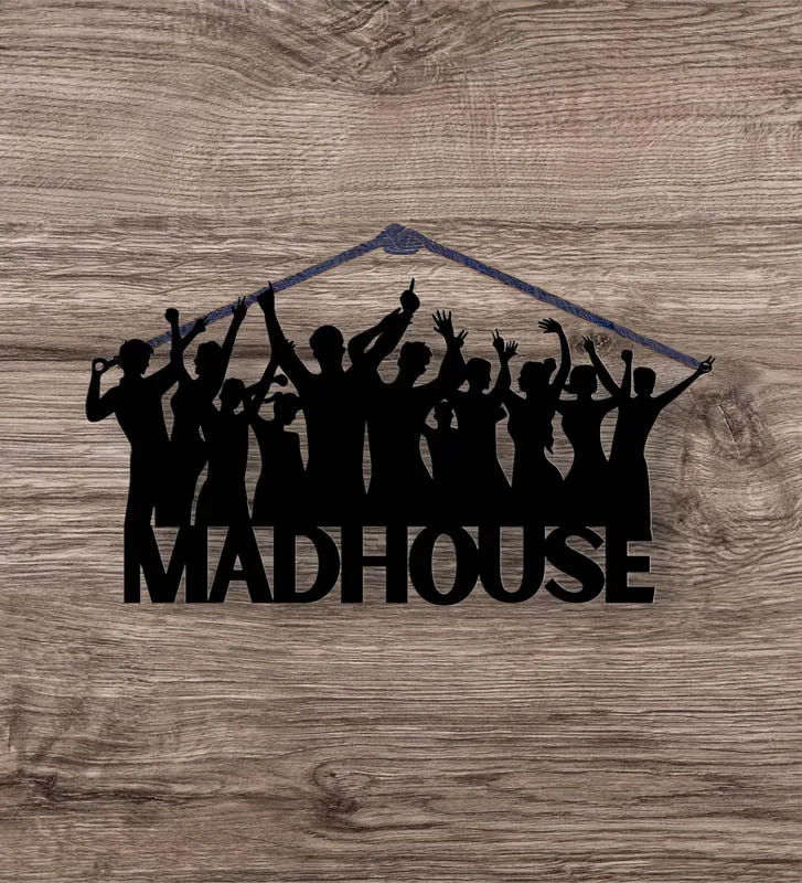 Madhouse Typography Mild Steel Wall Accent media 1