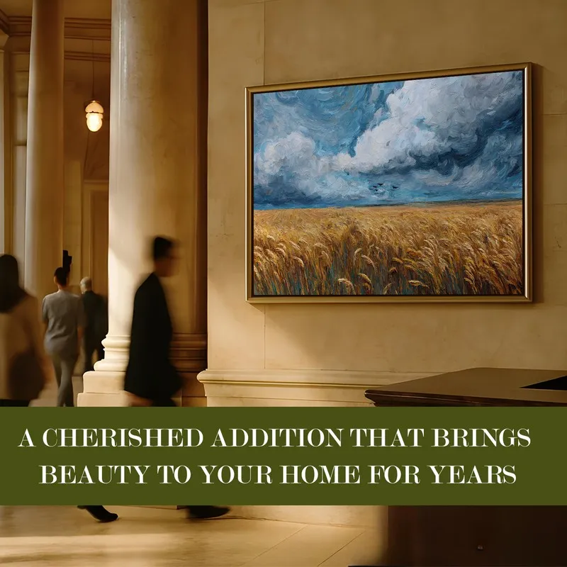 Rolling Grain Canvas Wall Painting With Frame media 7