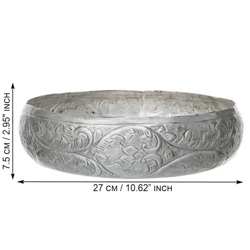 Royal Etched Metal Urli - Silver media 9