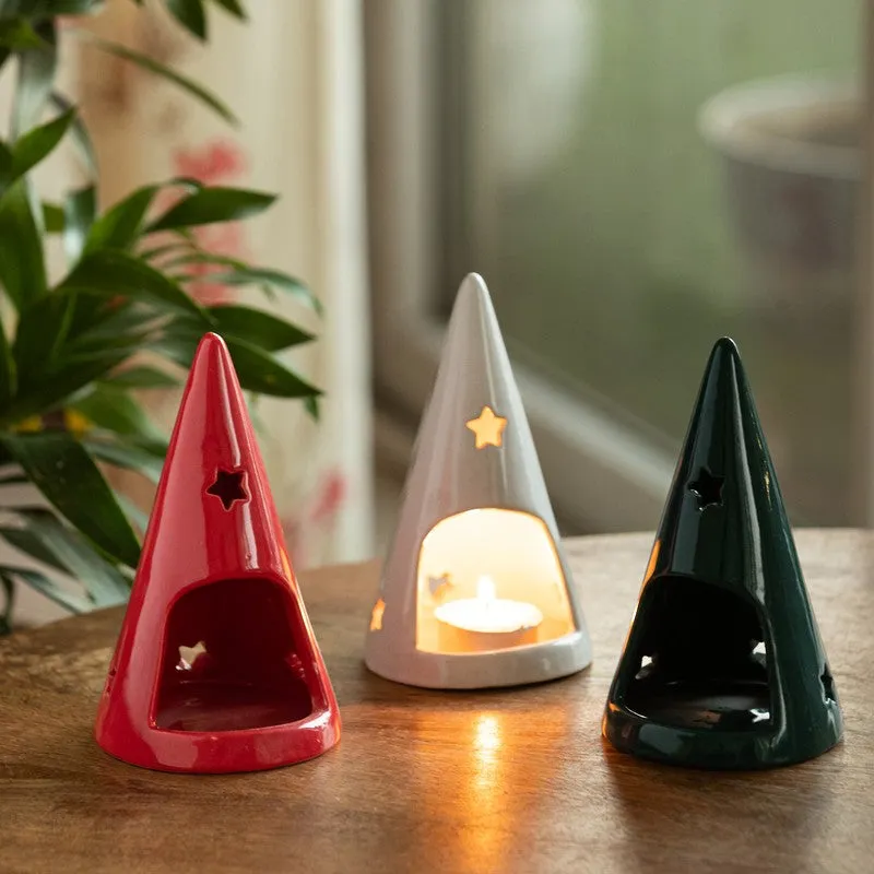 Casa Form Handpainted Tealight Holder - Set Of Three media 1