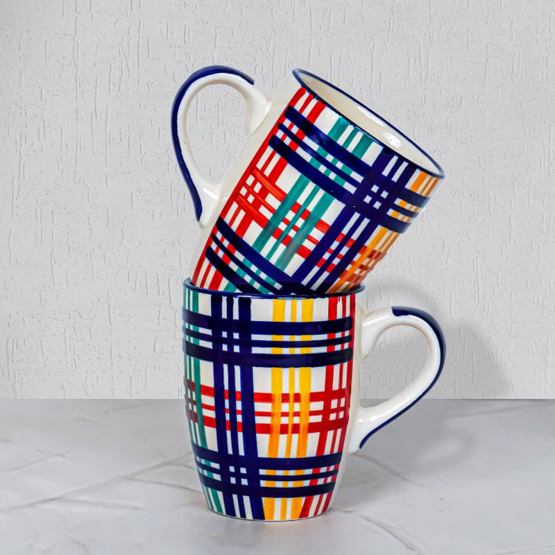 Strip Ceramic Coffee Mug (290 mL Each) - Set Of Two media 4