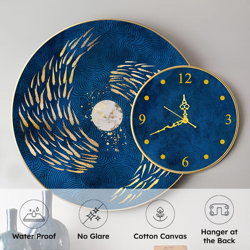 Golden Koi Wall Art With Analog Clock media 9