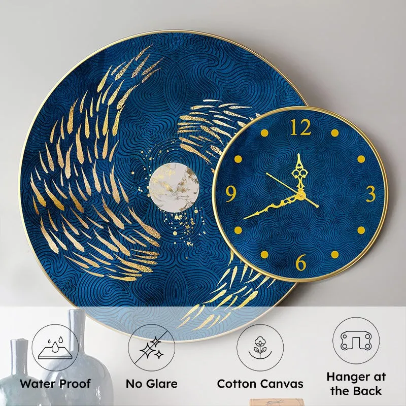 Golden Koi Wall Art With Analog Clock media 9