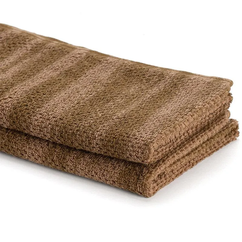 Sunscreen Terry Cotton Hand Towel (Brown) - Set Of Two media 3