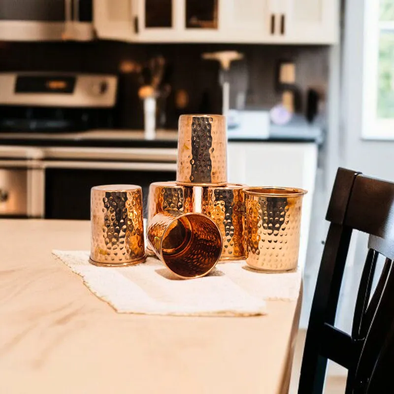Cuva Hammered Copper Glass (200 mL) - Set Of Six media 5
