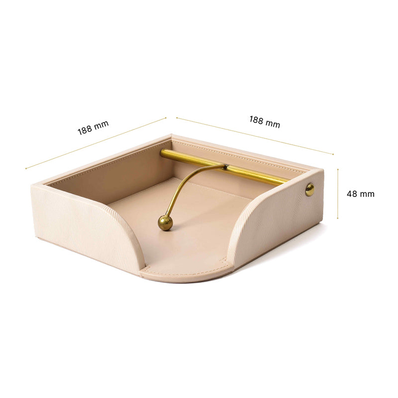 Veltrix Nuo Faux Leather Tissue Holder - Beige media 9