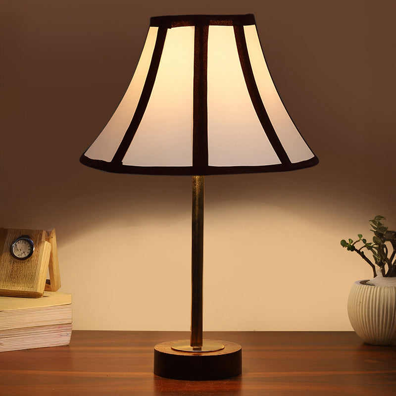 Stripra Rodin Wooden Table Lamp - White,Gold,Brown