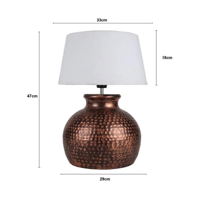Ruchi Fabric Table Lamp - White,Bronze media 5