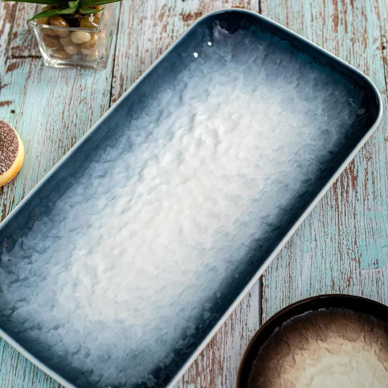 Nomura Rectangle Porcelain Platter - Blue media 1