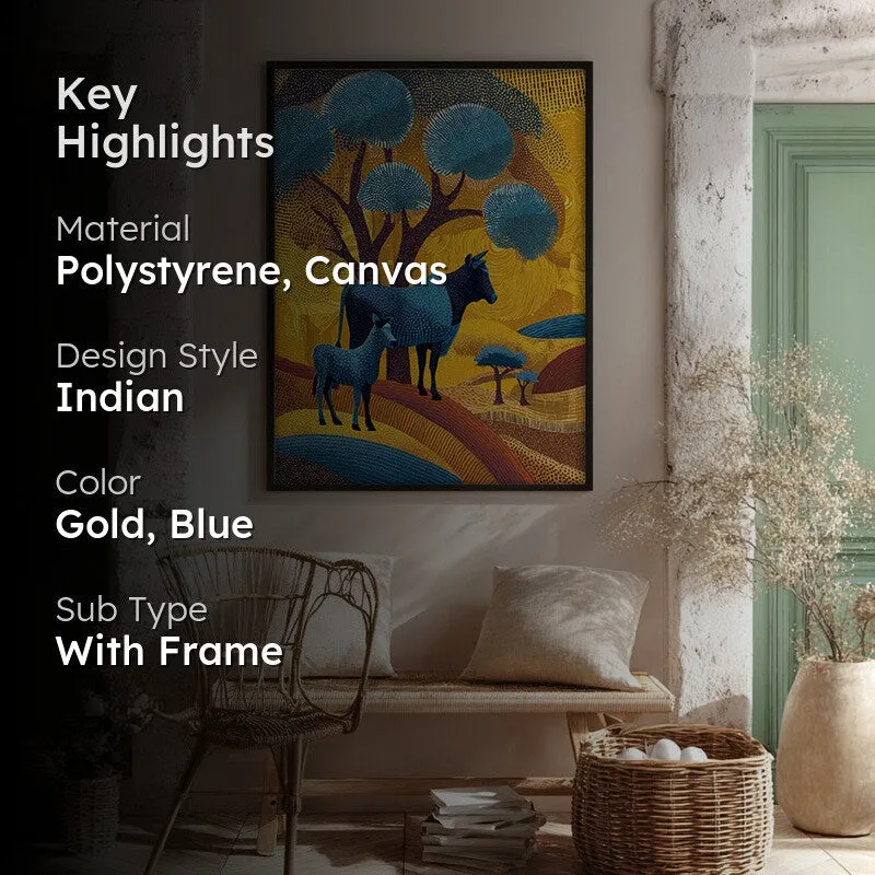 Golden Horizon Canvas Wall Painting With Black Frame media 2