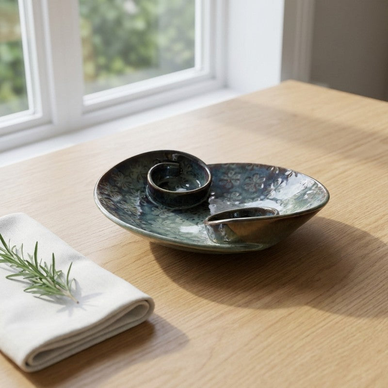Ceramic Double Dip Spiral Platter