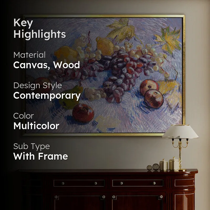Grape Medley Canvas Wall Painting With Frame media 2