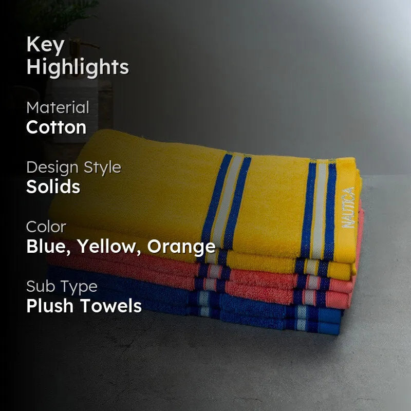 Nautica Dove Dual Down Cotton Hand Towel (Yellow,Lilac & Blue) - Set Of Six media 2