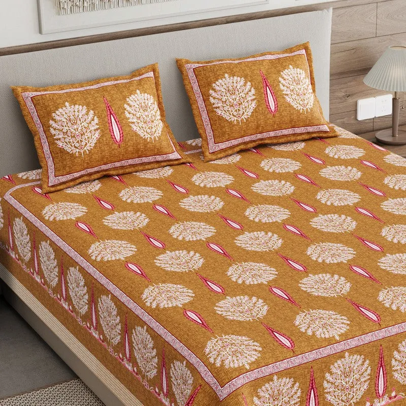 Jaipur Weave Cotton Bedsheet (Rust,Yellow) - 120 TC media 3