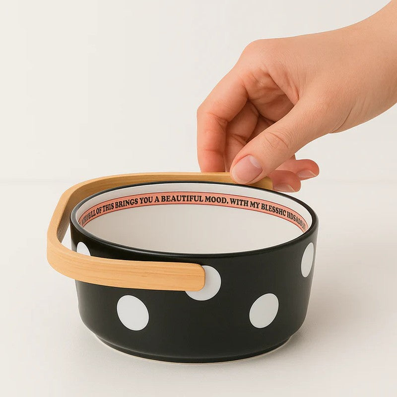 DotCraft Ceramic Serving Bowl - Black & White media 5