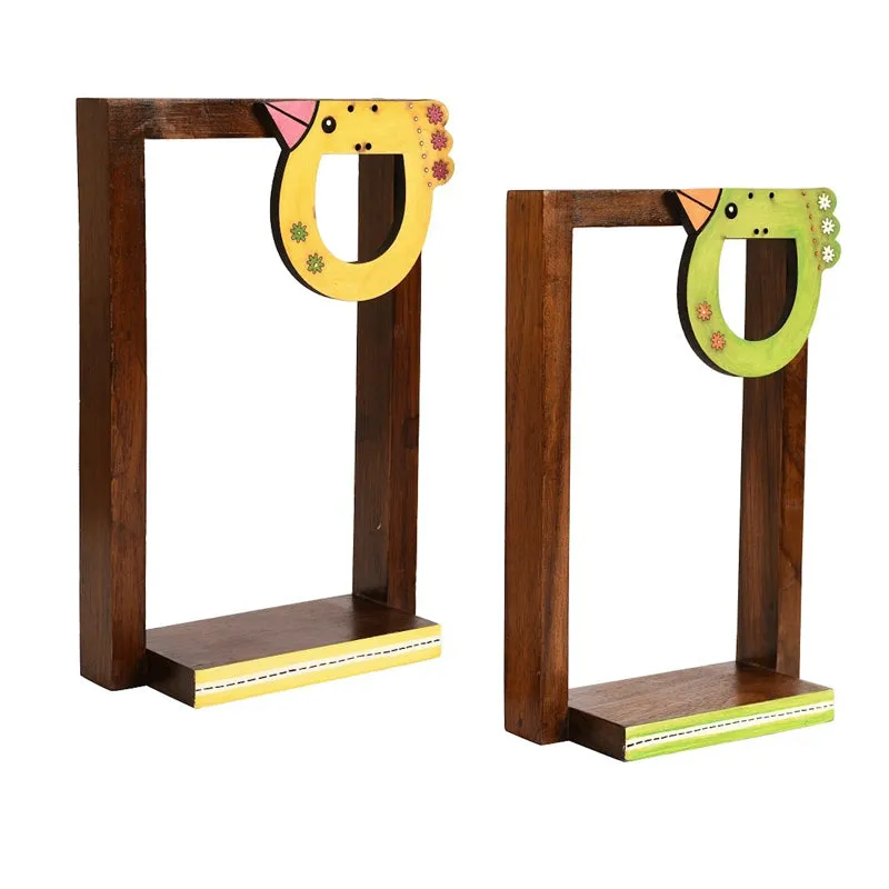 Klava  Bubbly Chidiya Handcrafted Wall Shelf - Set Of Two media 3