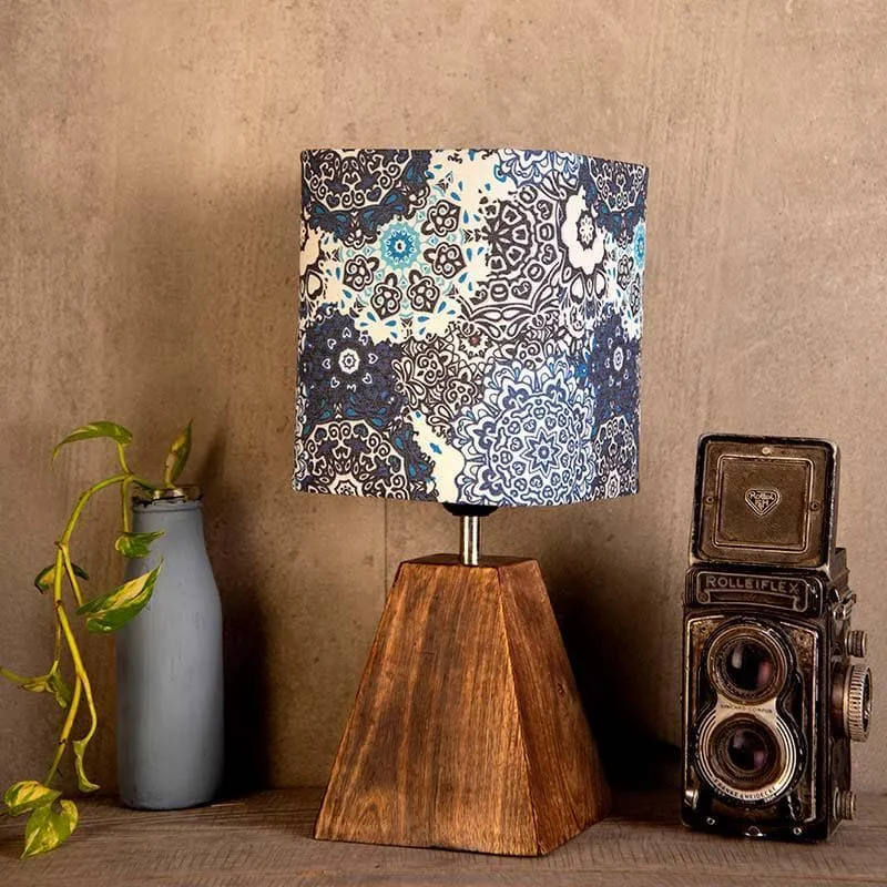 Vivid Blue Fabric Table Lamp - Multicolor media 3