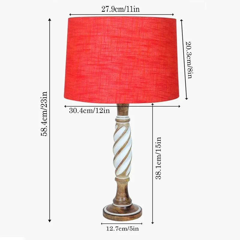 HaloLume Adaptive Wooden Table Lamp - Red,Brown media 7