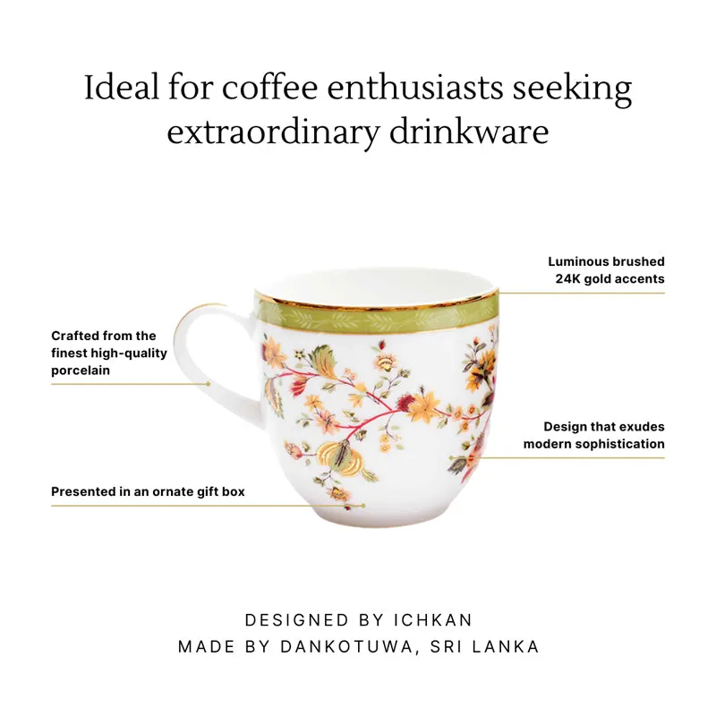 Painted 24k Gold Brushed Porcelain Coffee Mug (300 mL Each) - Set of Six media 6