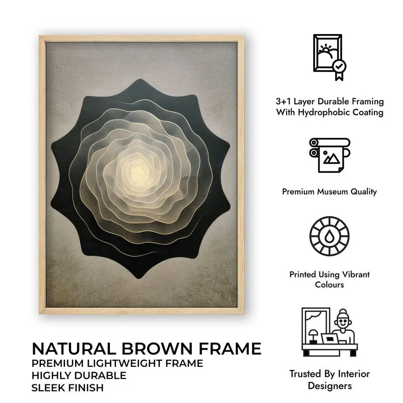 Whispering Layers Archival Paper Wall Painting With Brown Frame media 8