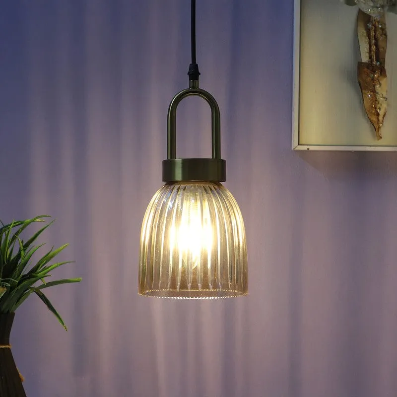 Auric Ribbed Glass Ceiling Lamp media 4