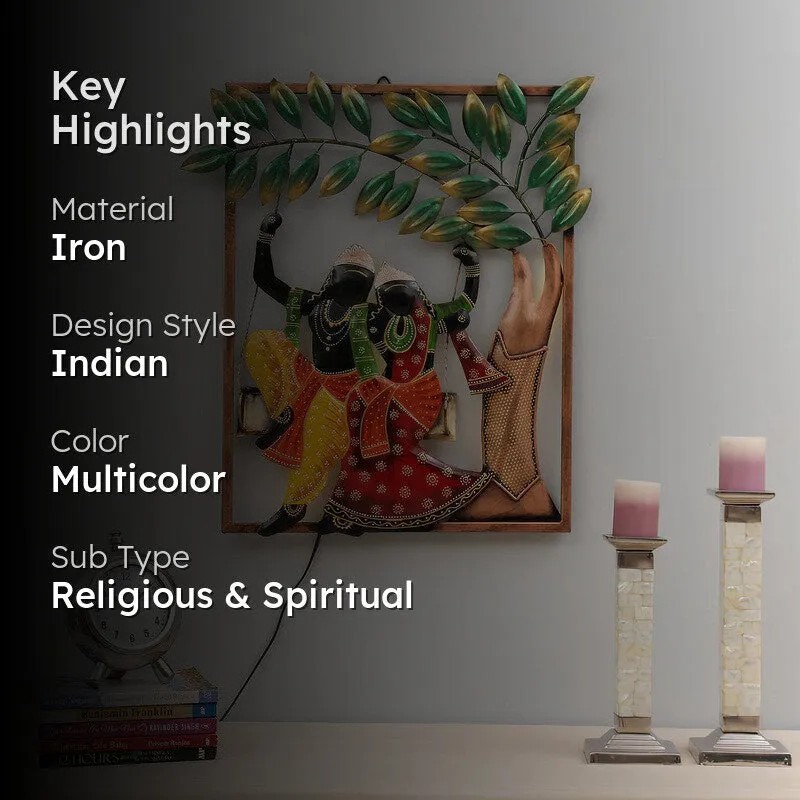 Radha Krishna LED Iron Wall Accents media 2