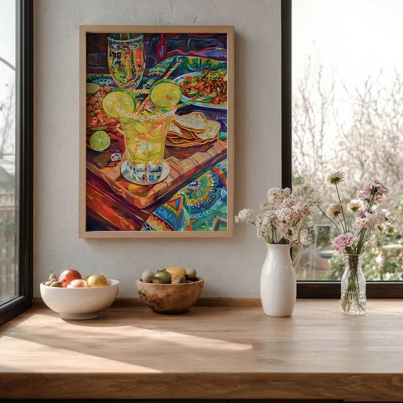 Vibrant Sip Archival Canvas Wall Art - Brown media 6