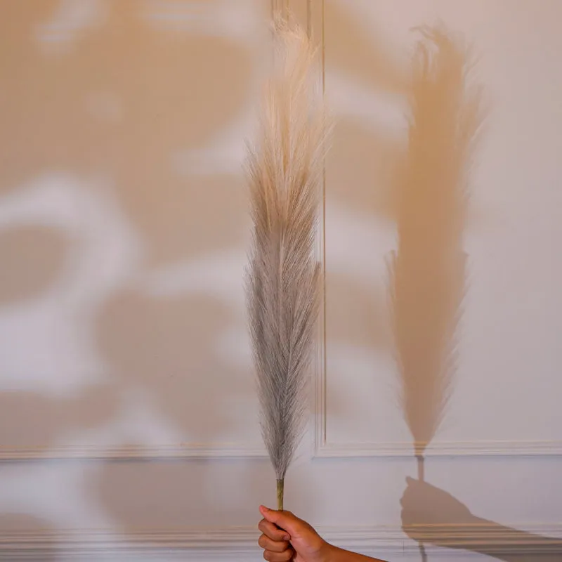 Faux Pampas Grass Stick (Grey) - 35 CM media 3