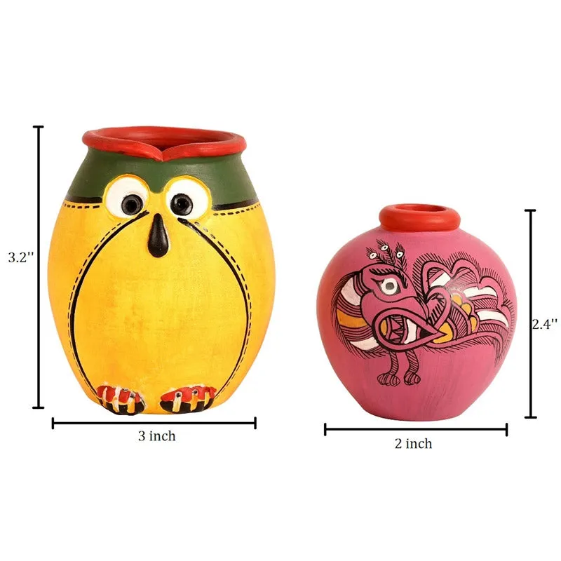 Babita Terracotta & Wood Wall Shelve With Pot - Four Piece Set media 9