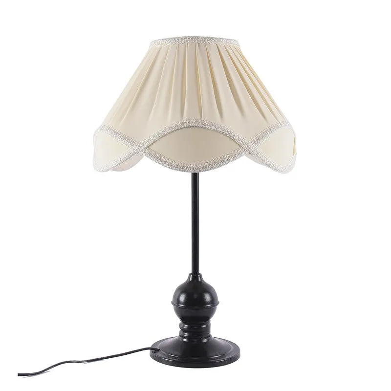 Flamestrae Cotton Table Lamp With Iron Base - Ivory media 5