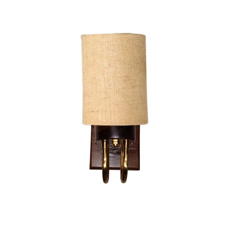 Gilded Arch Jute Wall Lamp - Beige media 3
